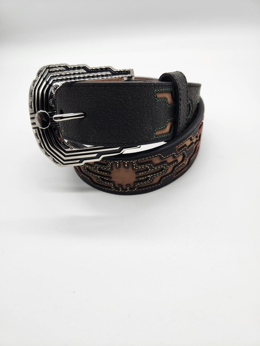 Ladies West Leather Belt Size 30 Dark Brown A1.16